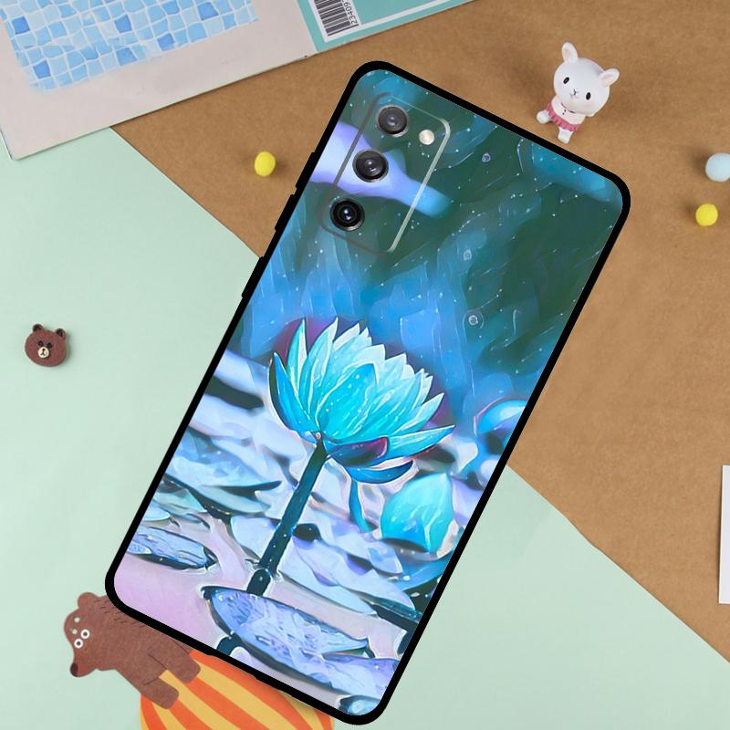 Lotus Flower Soft Case For Samsung Galaxy S24 Ultra S9 S10 S20 S22 S21 Plus S23 FE S25 Ultra Funda Cover