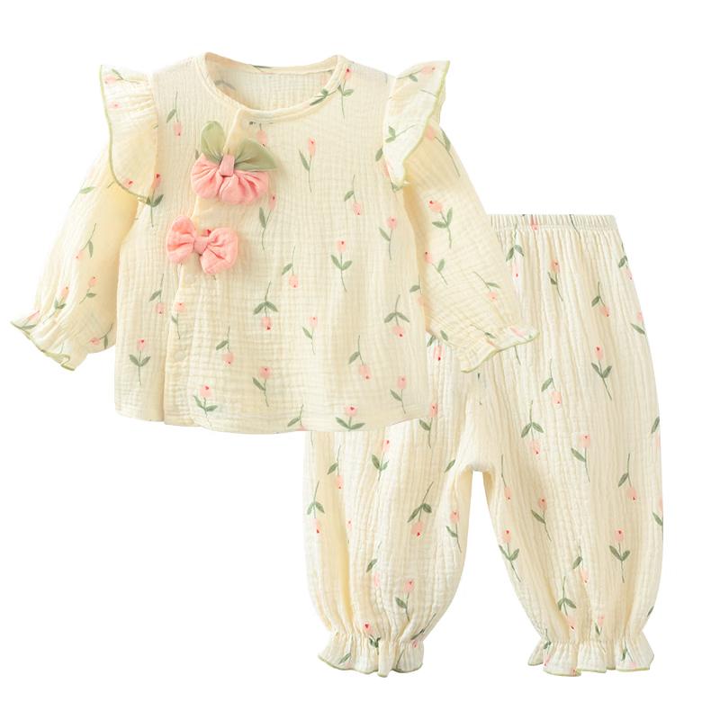 Baby Girl Long Sleeve 2-Piece Loungewear Set