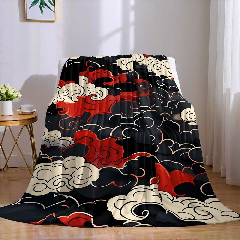 Golven & Wolken Flanellen Deken Warm Zacht Halloween Kerstmis Bank Warm Gezellig Decoratief Decor Cadeau voor Elk Seizoen