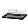 Rectangular Dessert Serving Tray with Clear Lid Acrylic Cake Display Box Cake Storage Tray for Professional and Home Use