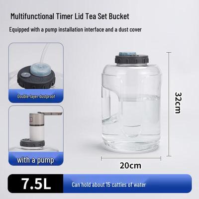 ZISIZ 7.5L Transparent Water Bucket with Timing Lid