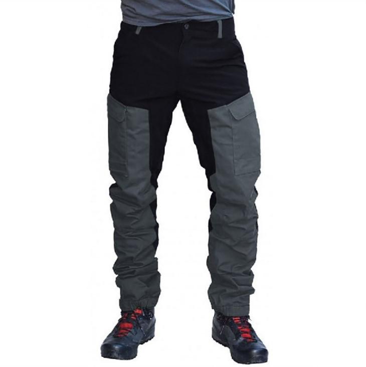 Men's Slim-Fit Multi-Pocket Color-Block Motorcycle Trousers for Outdoor Sports K262