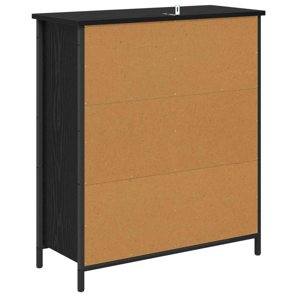 Sideboard in Black Oak Look 70 x 30 x 80 cm Engineered Wood