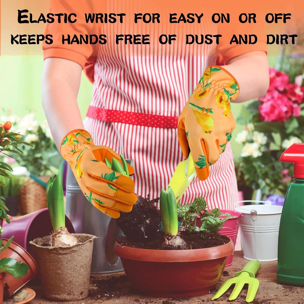 Durable And Safe Gardening Gloves For Women Breathable Leather Garden Gloves With Grip Thorn-Proof Puncture-Resistant Work Gloves