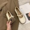 Leather Mary Jane single shoes women's 2025 new spring and summer French evening gentle with skirt flat loafer small leather shoes