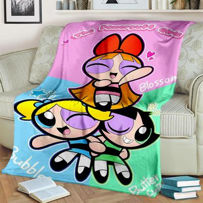 Милое одеяло с героями мультфильмов для девочек P-Powerpuff, мягкое одеяло для дома, спальни, кровати, дивана, пикника, путешествия, офиса, отдыха, одеяло, детское одеяло