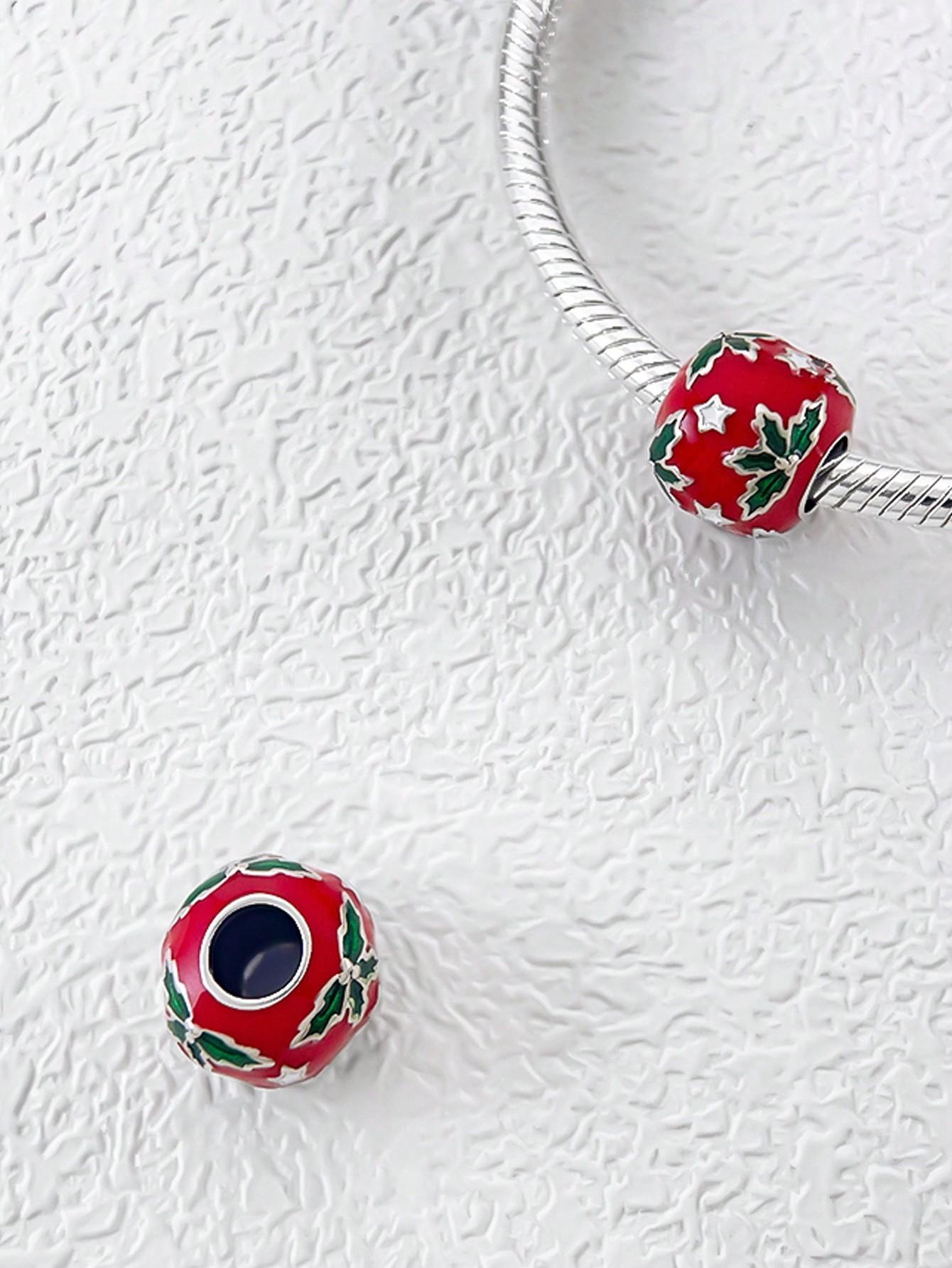 Charm Bead Components Plata Santa Claus Christmas tree Bead Components Charm Bead Component Copper Metal Plated Compatible With Charm Bead Components