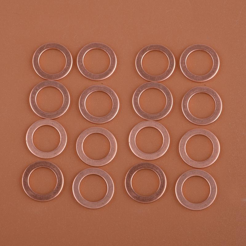 16Pcs 5812232 Crankcase Copper Washer Oil Drain Gasket Fit for Polaris RZR Turbo Ranger 900 General Sportsman Scrambler ACE