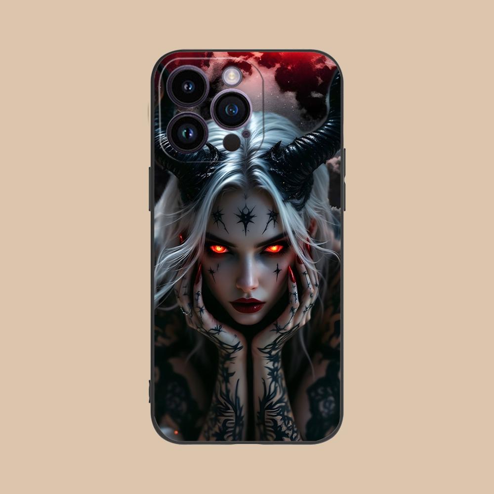 Dark Goddess Lilith Phone Case for iPhone 17 16 15 14 13 12 11 X XR XS 8 7 Air Pro Max Plus Mini Soft TPU Shockproof Cover