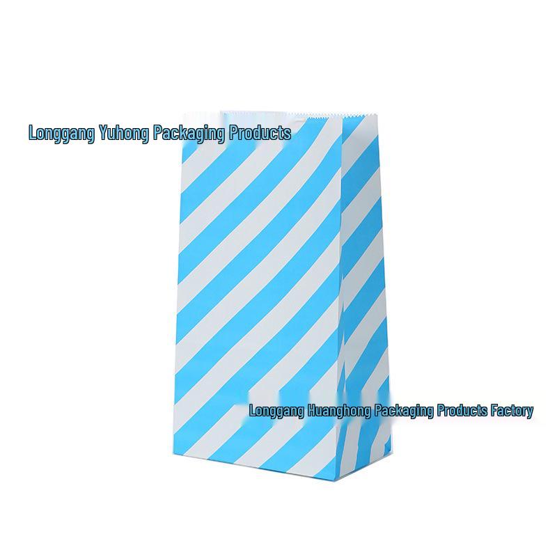 Colorful Minimalist Kraft Paper Bags for Baking Snacks and Children's Gifts