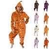 Damen Flannel Overall Loungewear Set mit Halloween-Print für den Urlaub