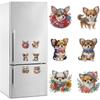 6Pcs Acrylic DIY Diamond Painting Magnets Kit Crystal Sparkling Diamond Magnets Set for Art Crafts Gift