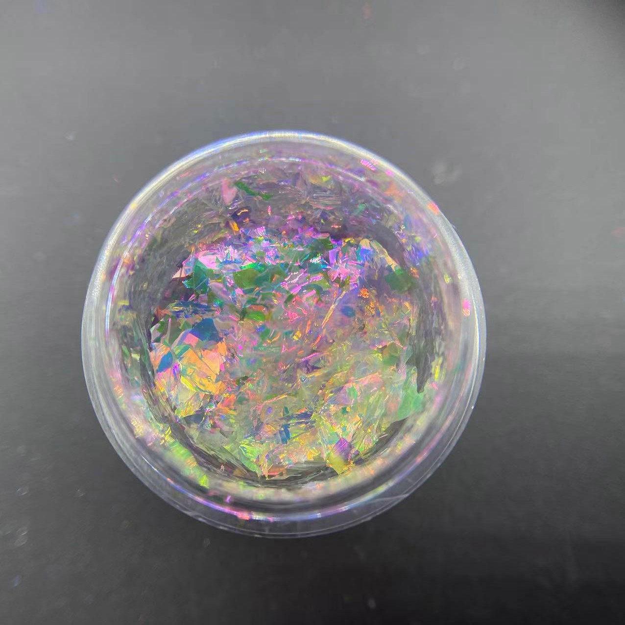 Yun Jin Semi-Iridescent Opal Nail Art Powder: High Gloss DIY Glitter Sequins. 1 gram