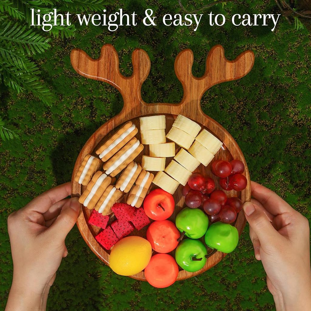 Appetizer Platter Decorative Christmas Tray Dessert/Snacks/Fruit/Cookies Wood Serving Platter Charcuterie Board Kitchen Supplies