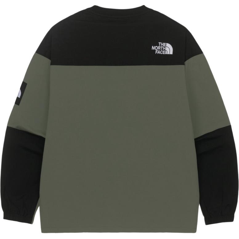 The North Face Logo Embroidered Color Block Crewneck Sweatshirt Unisex Sweatshirt Army-Green NM5MQ52K