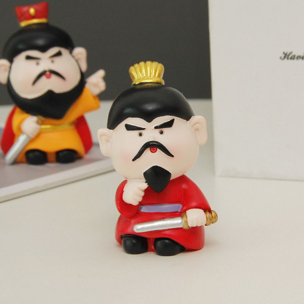 Mini Three Kingdoms Desktop Figurine Kawaii Car Ornament Anime Sculpture  Desk
