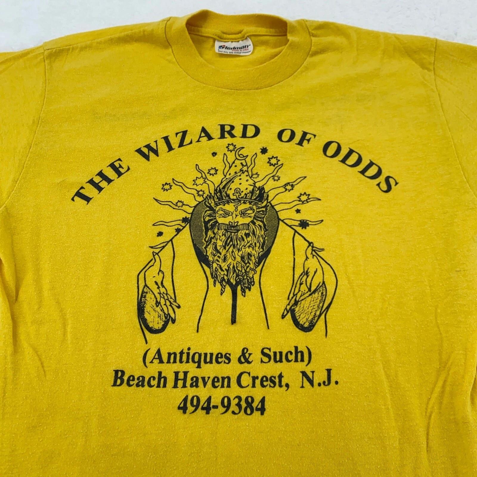 

vintage 80s THE WIZARD OF ODDS ANTIQUES & SUCH BEACH HAVEN CREST NJ T-Shirt XS S