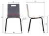 Gray plywood chair with black frame. Model WERDI A
