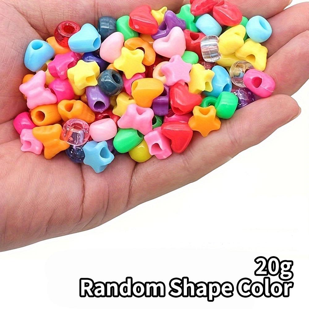 

20/40/60 г разноцветные пластиковые бусины маленькие перфорированные бусины для творчества бусины в форме звезд, сердец, цветов для браслетов бусины для плетения волос бусины для изготовления украшений 20g