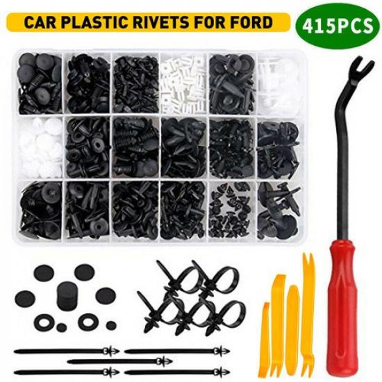 1/2set 415x Plastic Rivets Bumper grille Push Pin Clip+Fastener Retainers Remove
