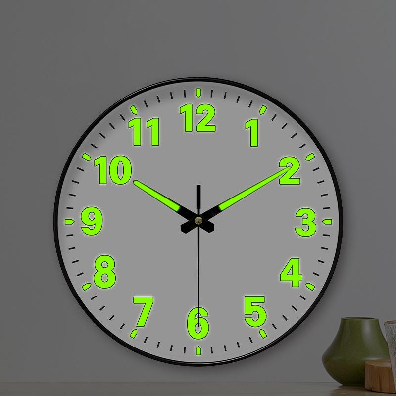 1 Pcs Luminous Wall Clock Light In Dark Night Digital Quartz Movement Bedrooms Living Room Study Loudspeaker Mute Clock For Home