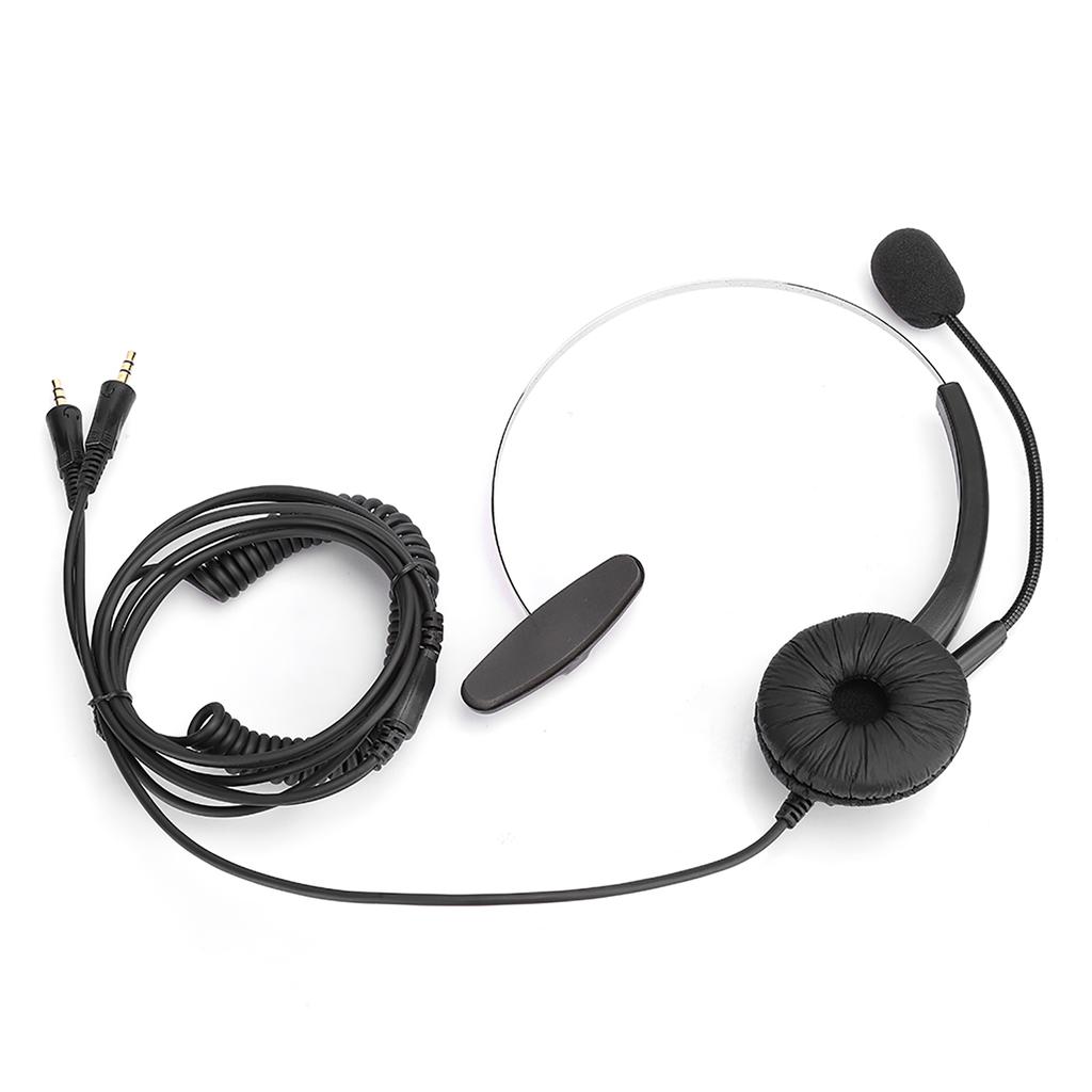 Call Center Headset with Microphone Hands Free Noise Cancelling Monaural Earpiece with 3.5mm Interface for Desk
