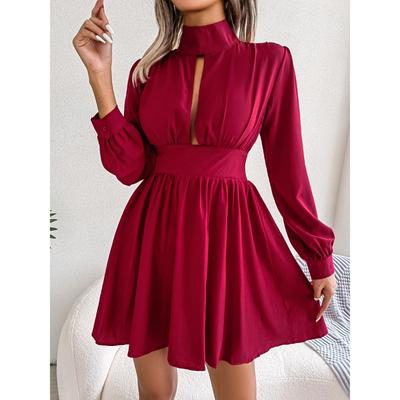 Ins Sexy Hollow Waist Full Swing Dress Women's Clothing
