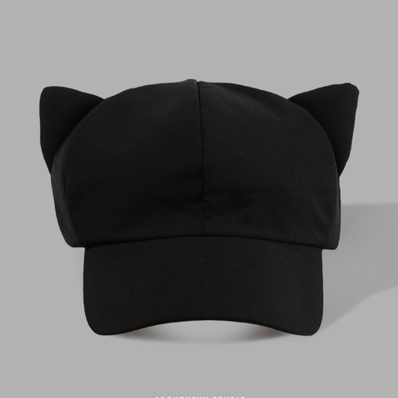 Harajuku Girl Cats Ear Baseball Hat Octagonal Hat Eye Catching Travel Gathering Visor Hat for Cycling Hiking Visor Hat
