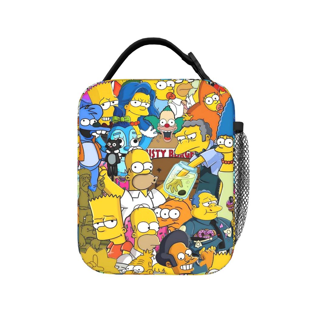 Anime S-Simpsonss Cartoon Insulated Lunch Bags for Men Women Food Container Bags Portable Cooler Thermal Bento Box For Travel