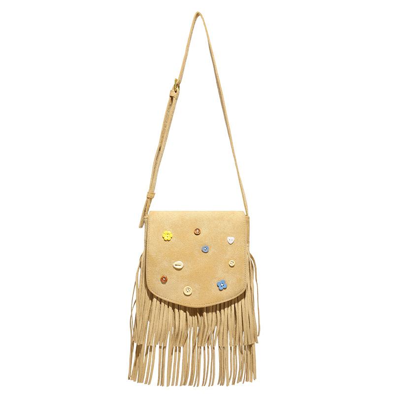 

Ethnic style retro fringed small square bag women s 2025 new high-end texture fashion shoulder bag foreign style messenger bag