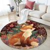 Christmas Fox Pattern Round rug,Carpet Rug for Living Room Bedroom  Playroom ,Non-slip Floor Mat,Holiday Gifts and Birthday Gifts.