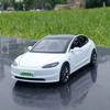 1:32 Tesla Model 3 Alloy Car Model Simulation Sound And Light Pull Back Toy Car Metal Car Boys Collection Ornaments Gift