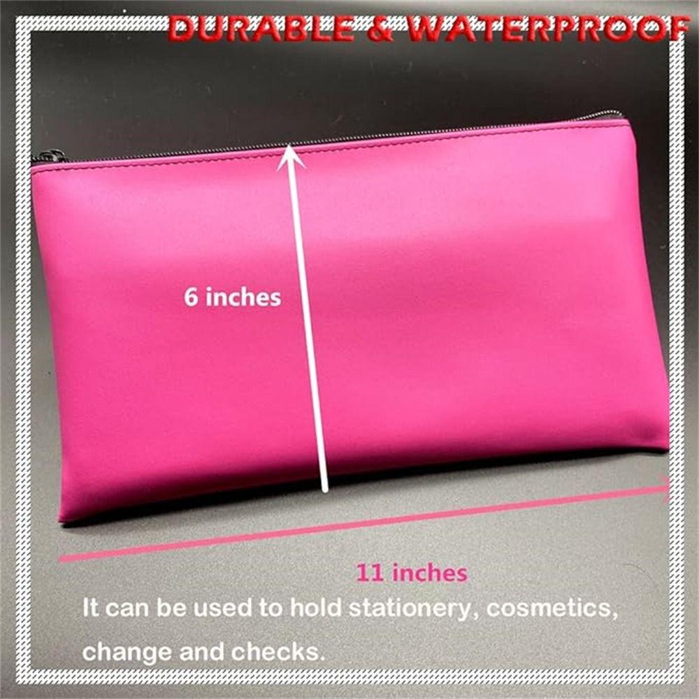 Small Compact Pu Bill Bag PU Leather Money Pouch Travel Cash Deposit Bag  Office Products