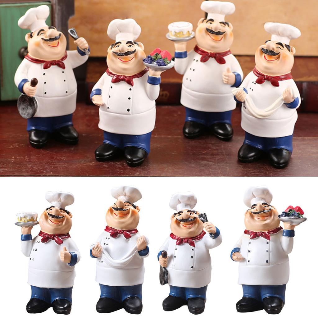 Creative Resin Chef Figurine Decoration Ornament For Kitchen Restaurant And Cafe Display