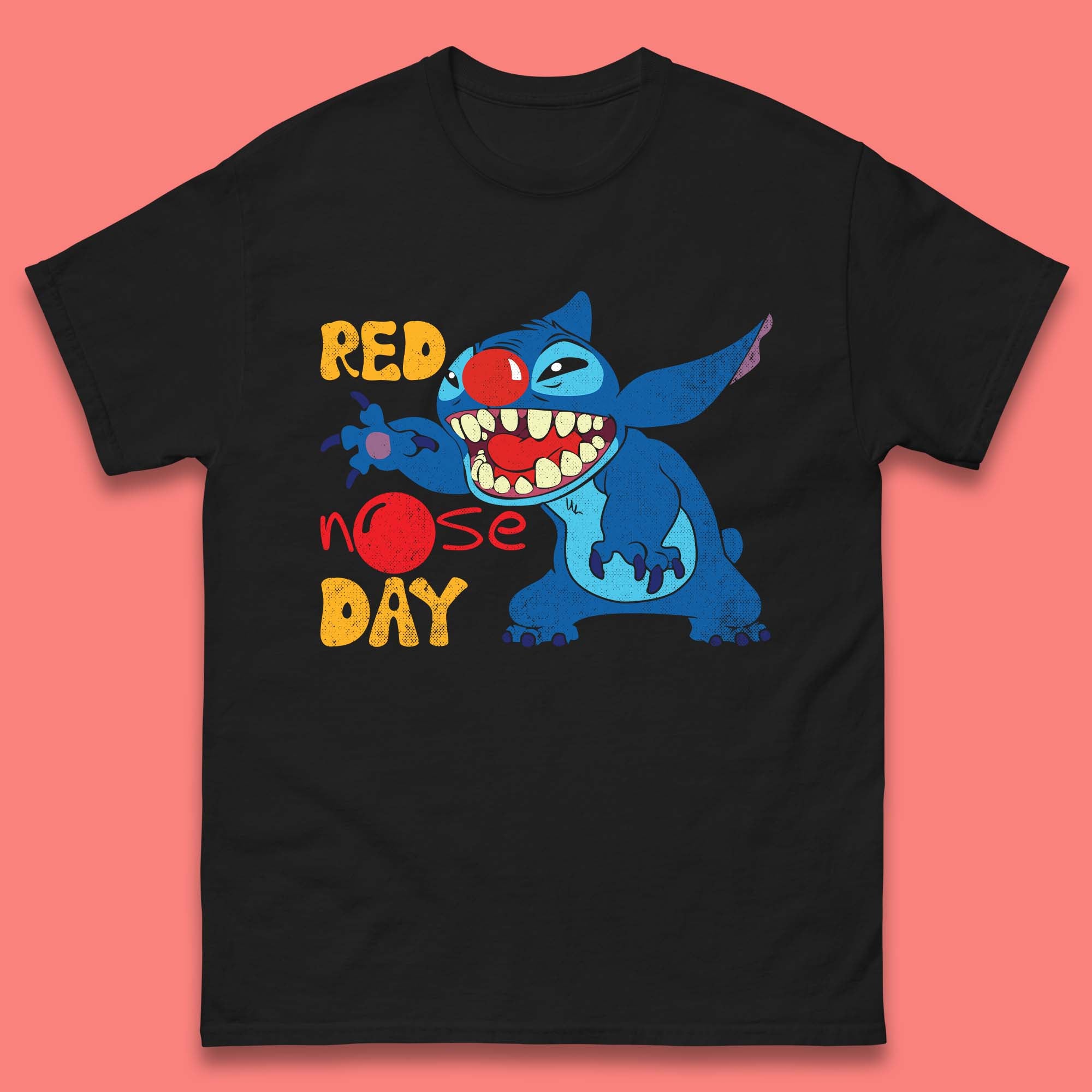 Stitch Red Nose Day Mens T-Shirt Womens Tops Tees M