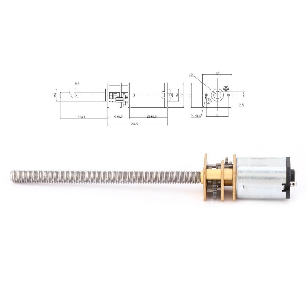 N20 Gear Motor   Screw Speed Reduction Motor M4x55mm Ball Screw Speed Reducer 3V(100)