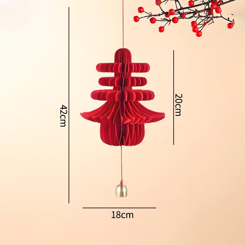 Chinese New Year Decoration Foldable Honeycomb Paper Lantern Hanging Pendants Christmas Spring Festival Wedding Decoration