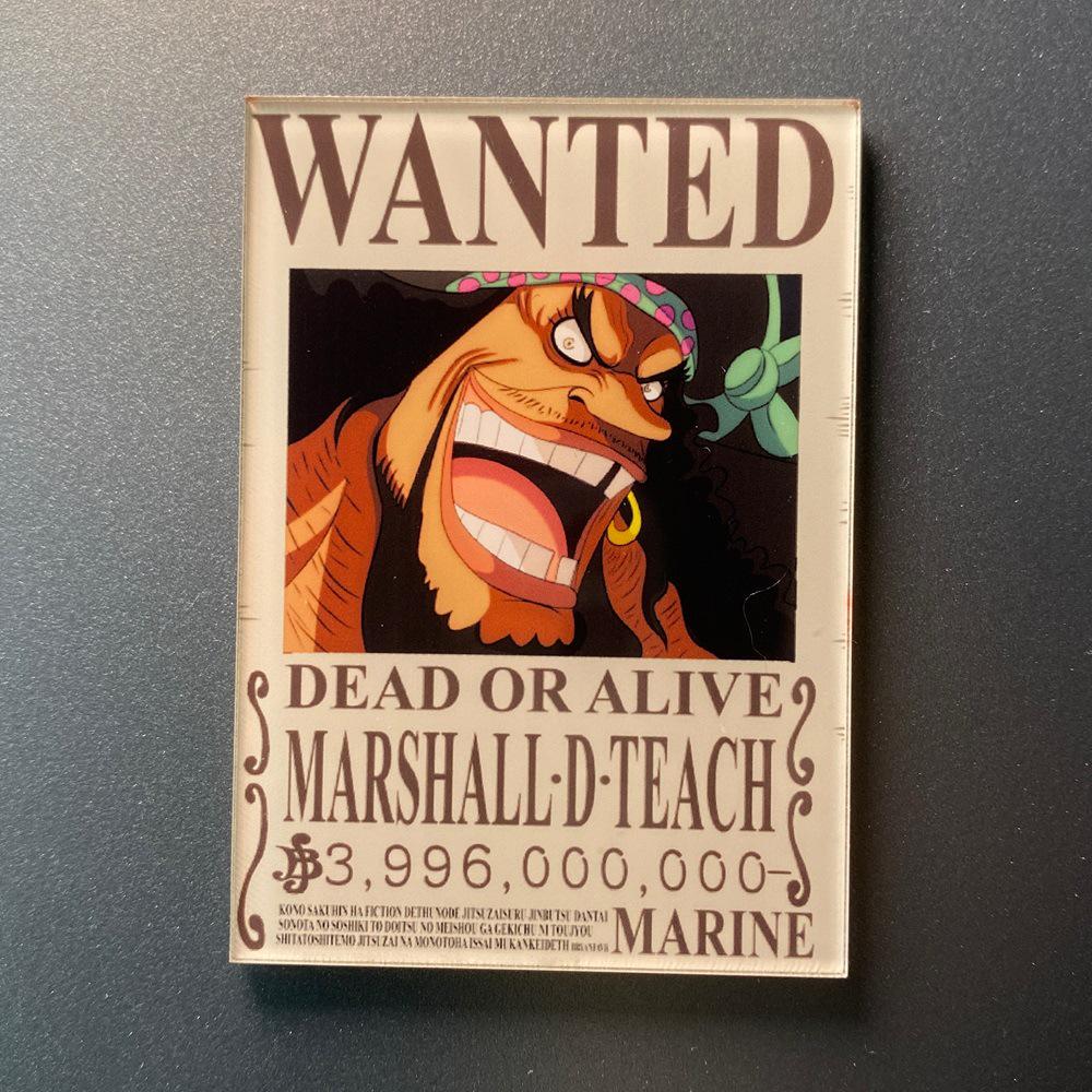 Kreativní magnet s plakátem Wanted z One Piece - Anime Kreslená Dekorace na ledničku & Samolepka na vzkazy