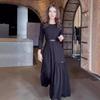 2024 Autumn Women's Solid Color High-end Long Sleeve Maxi Dress