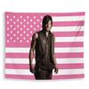 The WWalking DDead DDaryl DDixon Pink American Flag Tapestry Wall Hanging for Bedroom Dorm Home Decor TV Show Fans Gif