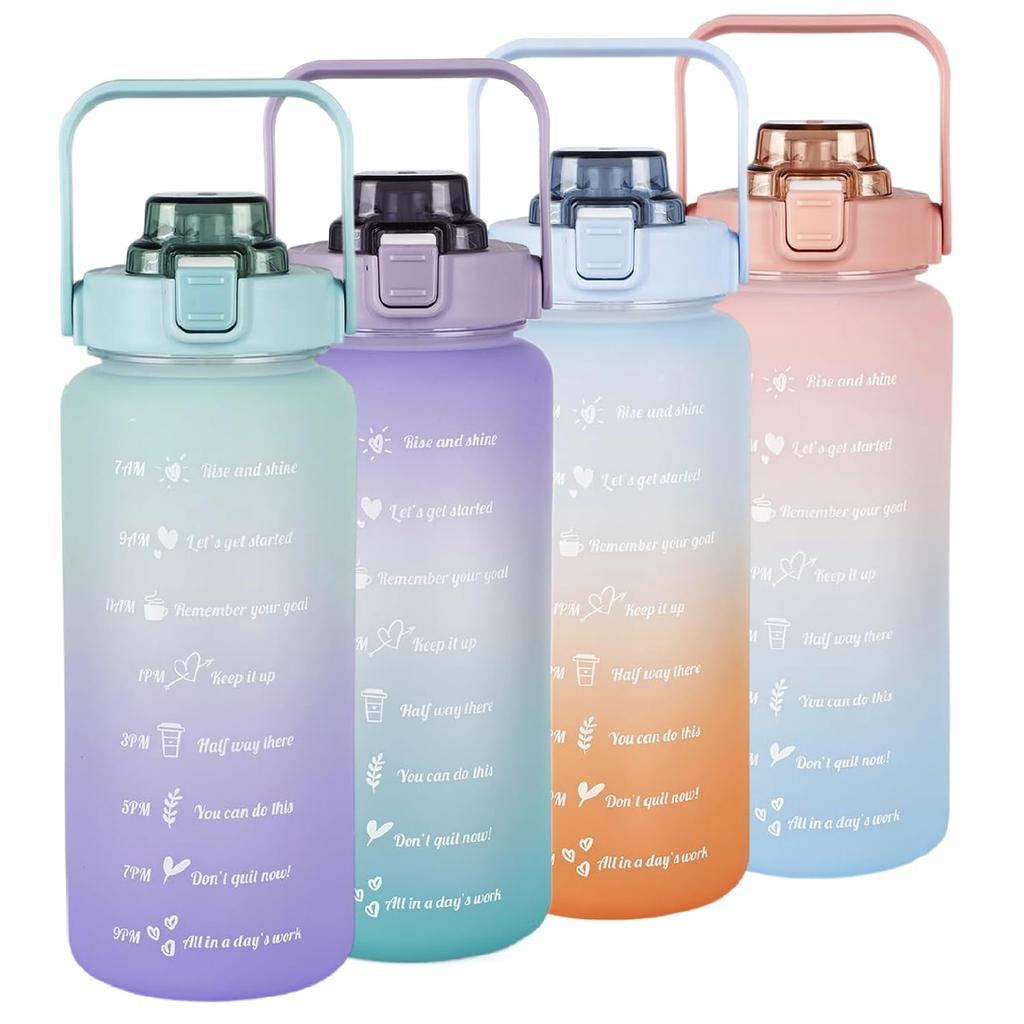 TSQIBU Large Capacity 2000ml Portable Straw Sports Water Bottle, BPA-Free Plastic Water Bottle for Adults and Children, Perfect for Outdoor Sports,