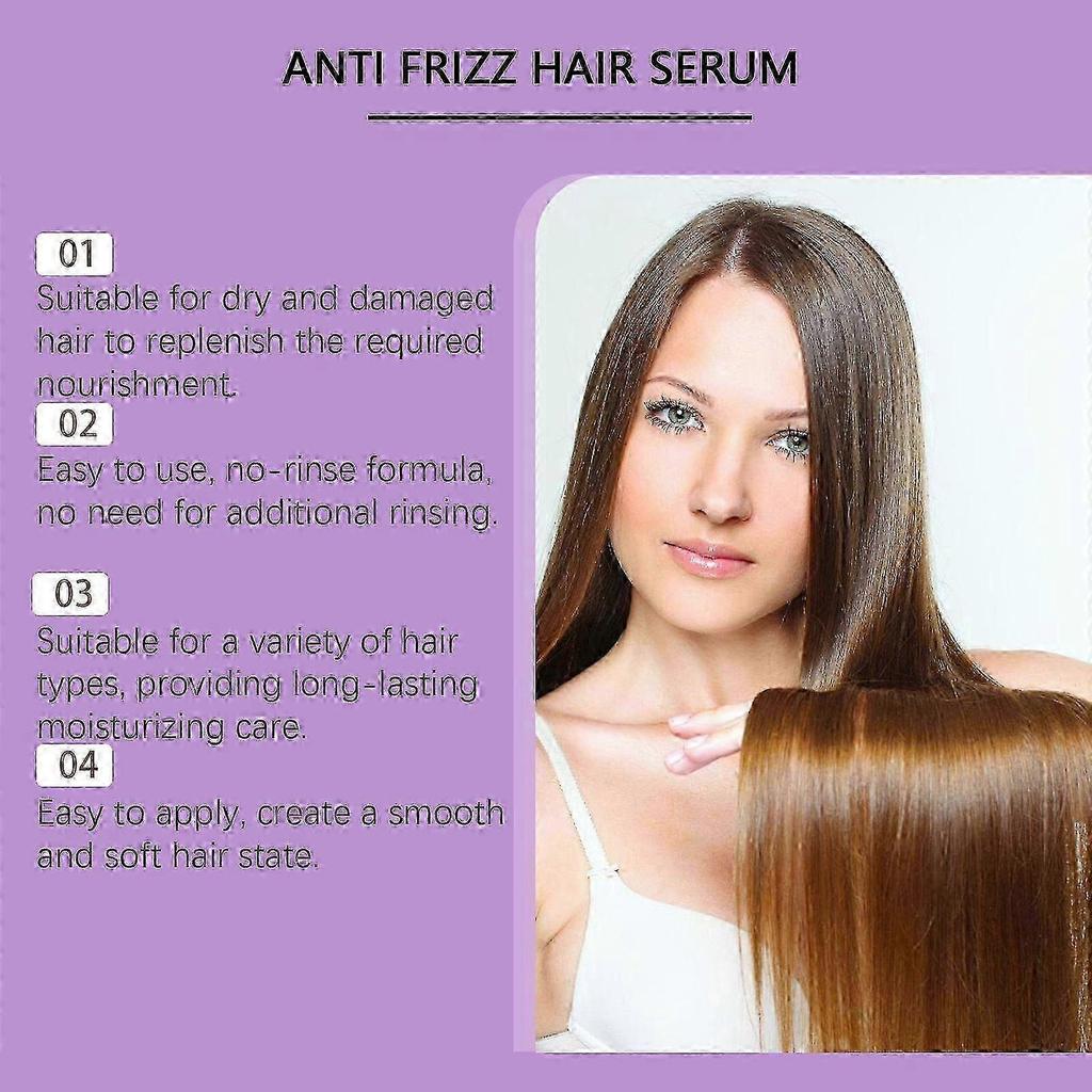 Anti-Frizz Haarserum für krauses, trockenes & geschädigtes Haar - Keratin-Haarbehandlung mit Rizinusöl, Rosmarinöl, nährt und repariert Haar, Hitzeschutz