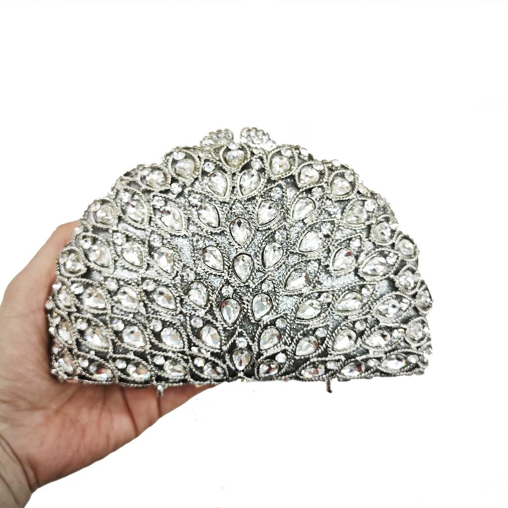 Lady Multi Color Gems Clutch Crystal Evening Handbag Women Party Prom Bag Bridal Clutches Wedding Purse for Banquet