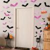 32PCS 3D Pink Bats Halloween Window Bat Stickers Wall Decal  Halloween Party Decorations