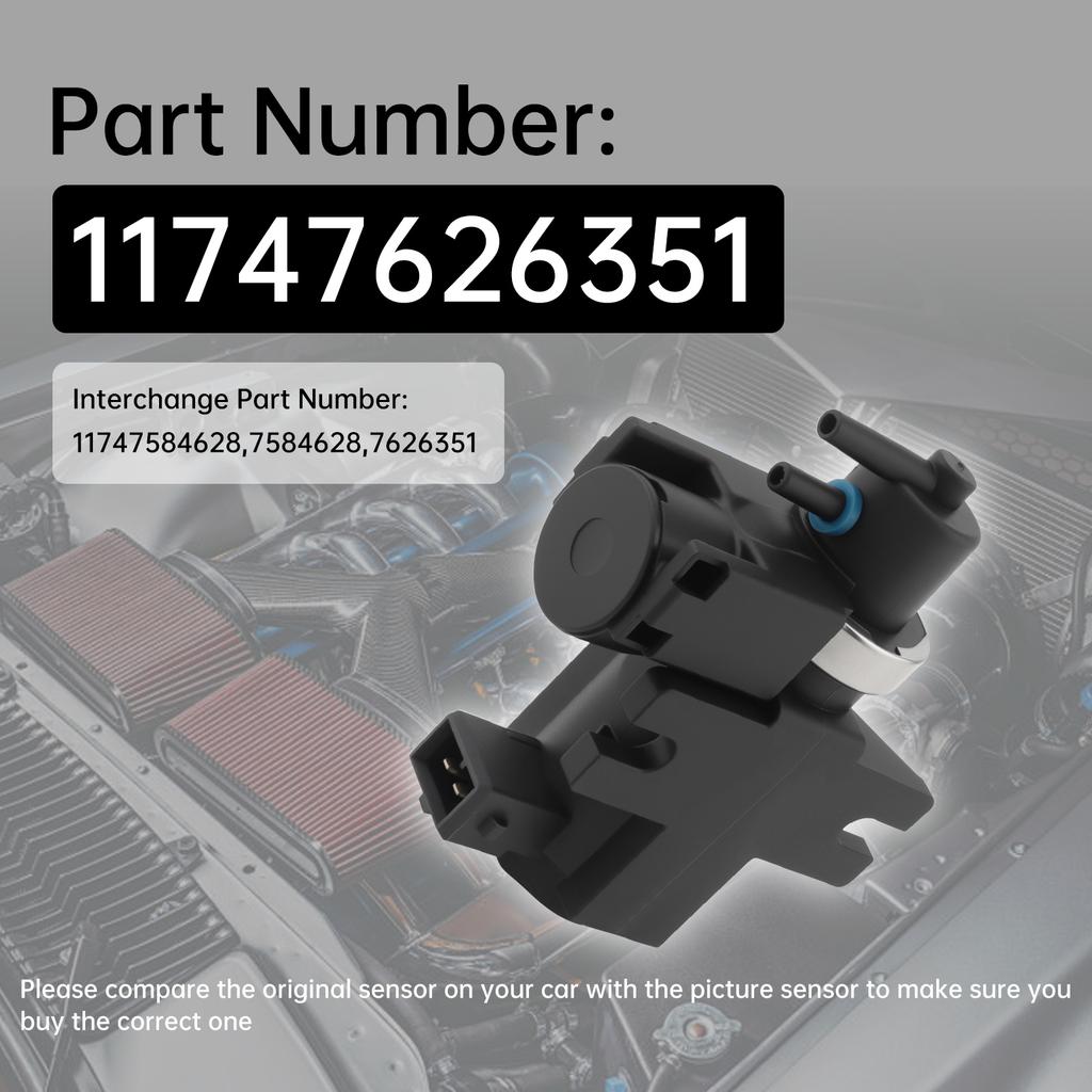 11747626351 Turbo Boost Solenoid Blow Off Valve 2 Pin Fast Easy Install Direct Replacement Upgrade for N20 N55 B48 B58 Engines High Performance