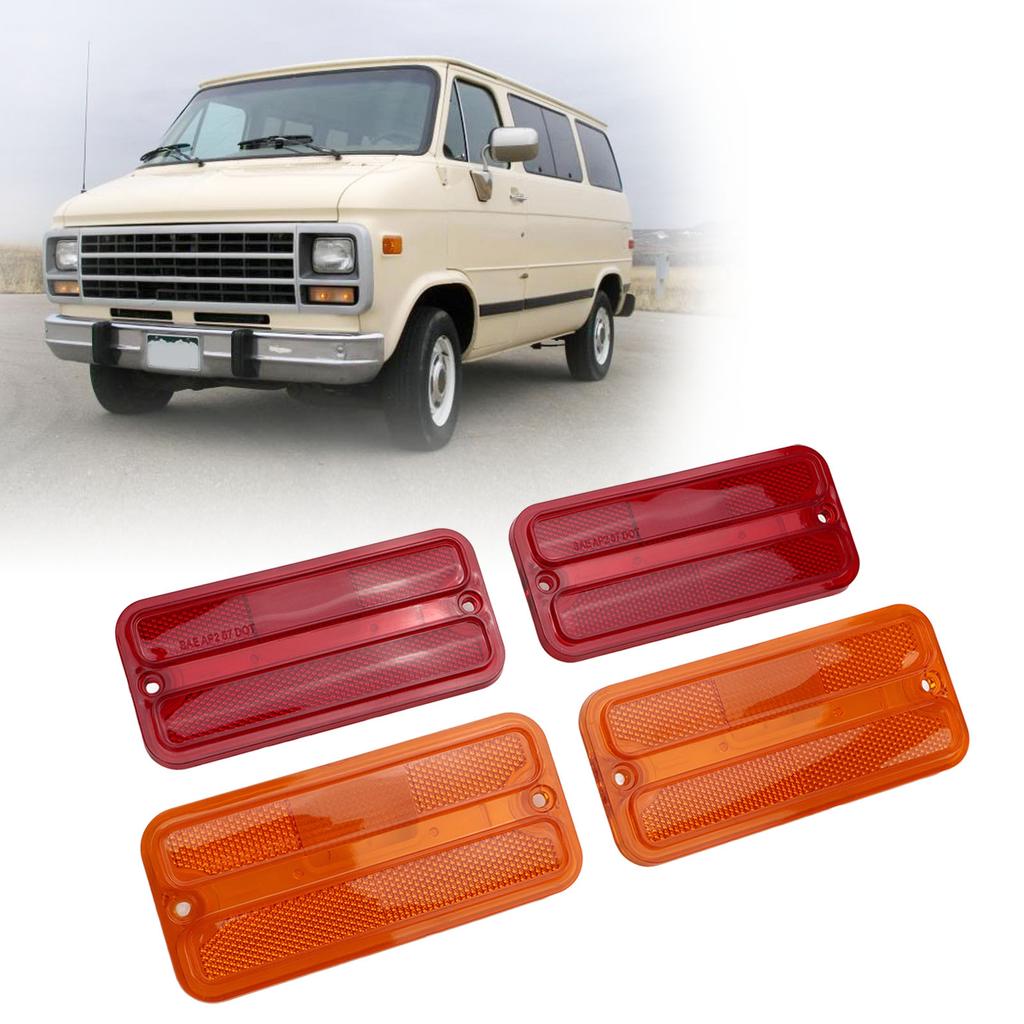 Front Rear Side Marker Light Set 0849‑520 Indicator Lamp Set Replacement for   G‑Series Van 1968‑1972