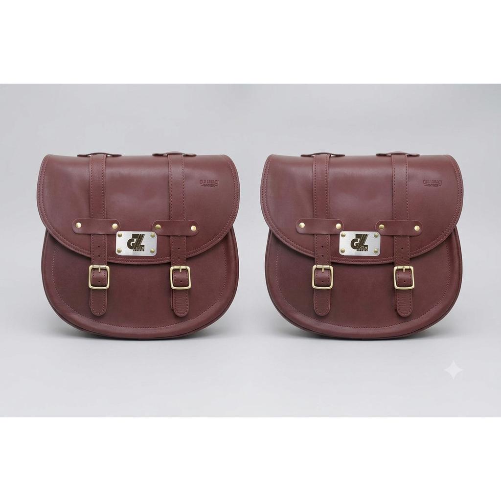 Dark Tan "Leather Saddle Bag Fit For Royal Enfield Hunter 350"
