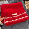 Winter Luxury Design Women Warm Knitted  Wool Scarf Solid Thicken Shawl Soft Cashmere Scarves Pashmina Neckerchief Blanket