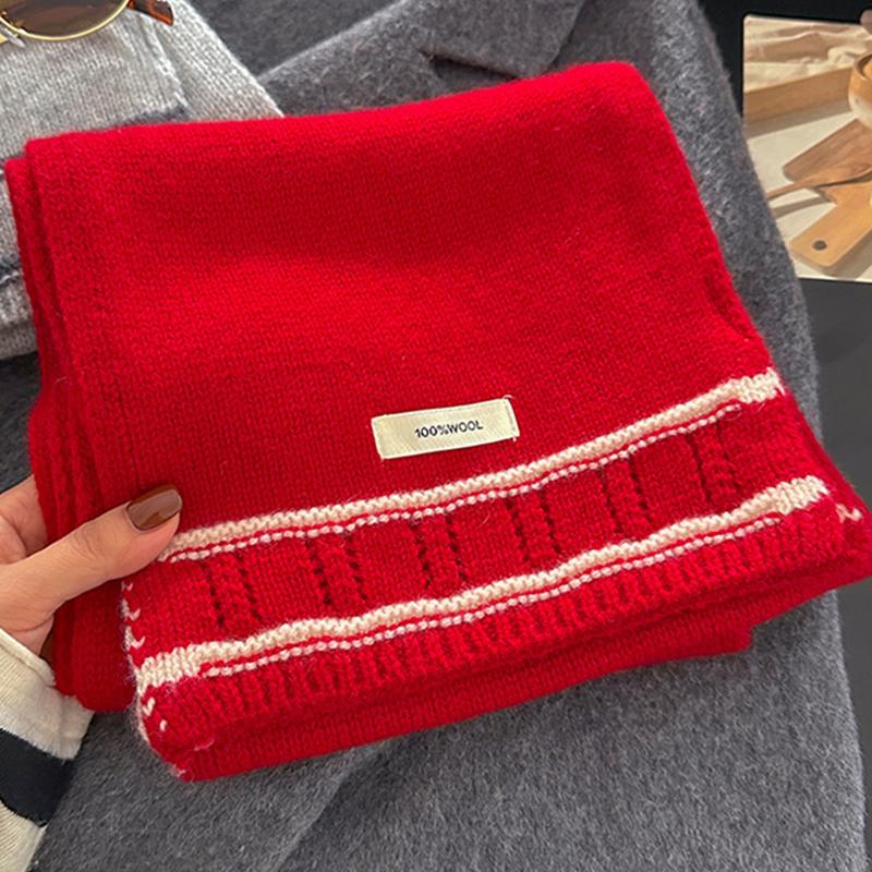 Winter Luxury Design Women Warm Knitted  Wool Scarf Solid Thicken Shawl Soft Cashmere Scarves Pashmina Neckerchief Blanket
