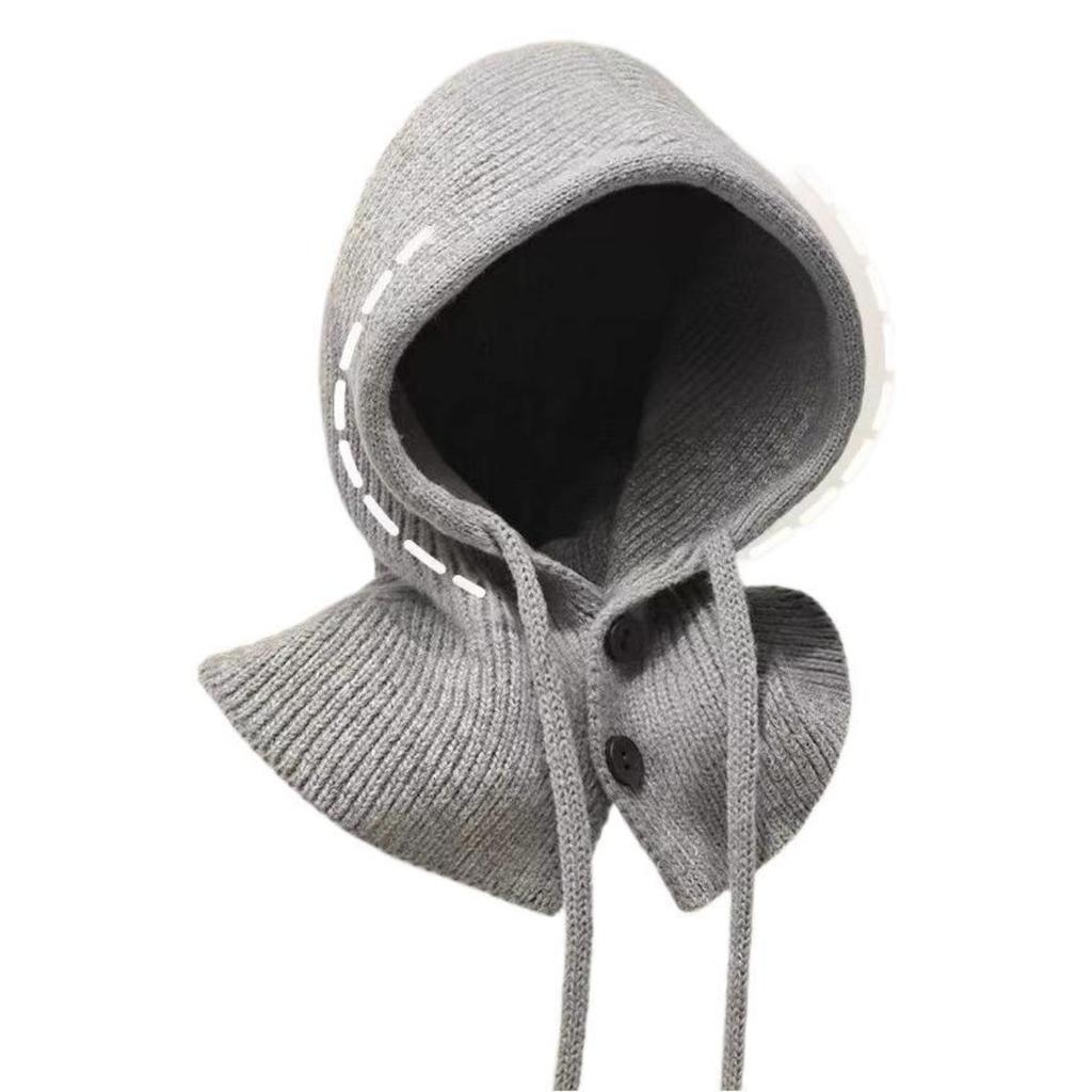 Autumn and Winter, Hat, Women's Hat, Winter Hat, Integrated Scarf, Ear Protection, Woolen Hat, Knitted Hat, Warm Hat